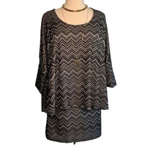 Melis Kozen Layered Scoop Neck Tunic Top